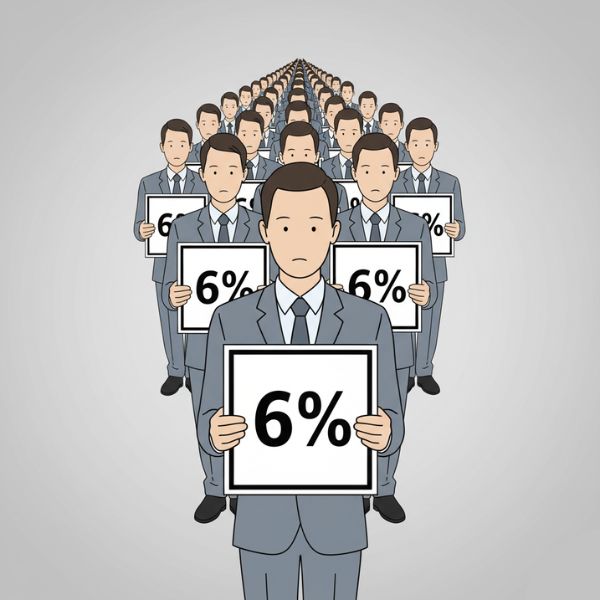line of real estate agents all charging 6 percent commission